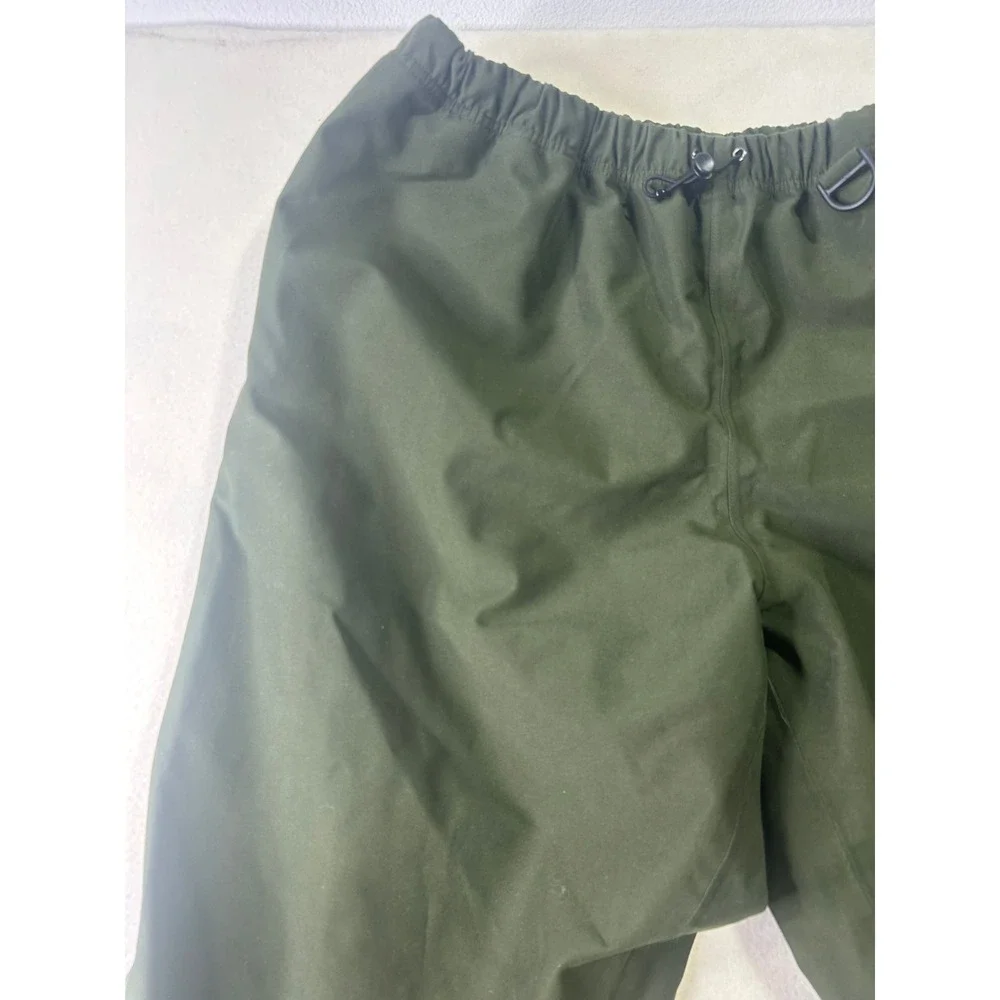 Olive Green Outdoor‎ Cargo Pants Elastic Waist Drawstring D-Ring Hiking Trousers